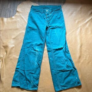 Vintage Teal Casual Pants